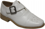 BOYS DRESSY BUCKLE SIDE SHOES (WHITE)
